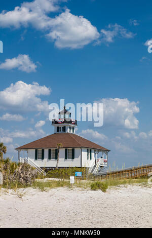 Boca Grande Port phare construit en 1890 dans la région de Gasparilla Island State Park à Gasparilla Island l'un de la côte du golfe du Mexique, les îles-barrières. Banque D'Images