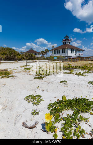 Boca Grande Port phare construit en 1890 dans la région de Gasparilla Island State Park à Gasparilla Island l'un de la côte du golfe du Mexique, les îles-barrières. Banque D'Images