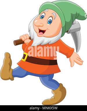 Mineur nain heureux Illustration de Vecteur