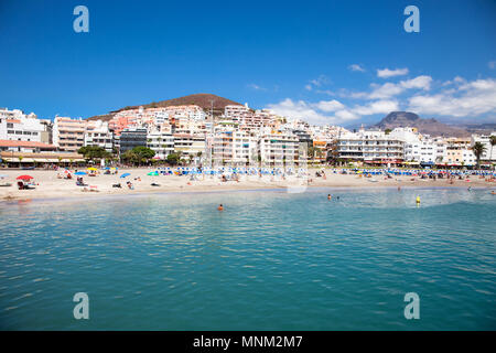 TENERIFE, ESPAGNE - 17 SEPTEMBRE : une vue de la plage de Las Vistas, le 17 septembre 2011 à Tenerife, Îles Canaries, Espagne. Banque D'Images