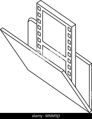 Dossier médias sociaux isométrique movie film Illustration de Vecteur