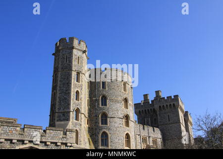 24 février 2018, UK, Windsor : Château de Windsor. Le prince Harry et Meghan Markle sont mis à se marier le 19 mai 2018 à la Chapelle St George dans le parc du château de Windsor. Photo : afp/Kusidlo Silvia Banque D'Images