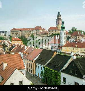 Avec son château de Cesky Krumlov, République tchèque Republc Banque D'Images