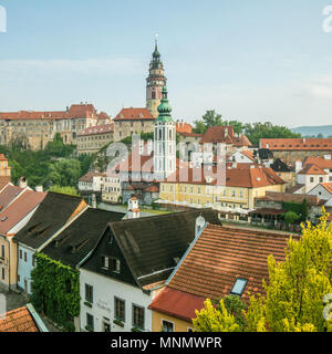 Avec son château de Cesky Krumlov, République tchèque Republc Banque D'Images