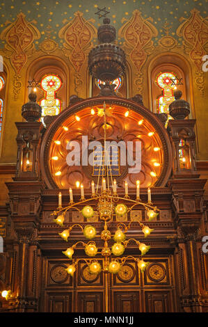 L'intérieur, de l'Eldridge Street Synagogue, Lower East Side, Manhattan, New York, New York, USA Banque D'Images