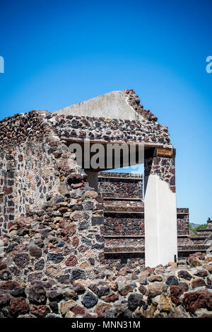 Palais de Quetzalpapálotl, Teotihuacan, l'ancienne ville pré-colombienne et un complexe archéologique au nord-est de la ville de Mexico, Mexique Banque D'Images