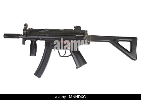 Mitraillette MP5 isolated on white Banque D'Images