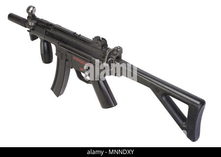 Mitraillette MP5 isolated on white Banque D'Images