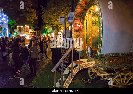 Gypsy Caravan supérieure du fourreau au Nord, montrer shérif devient Yorkshire, Angleterre, Royaume-Uni Banque D'Images