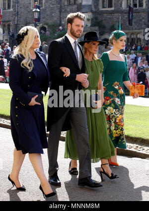 Eliza Spencer, Louis Spencer, Victoria Aitken et Kitty Spencer arrivent à la Chapelle St George du château de Windsor pour le mariage de Meghan Markle et le prince Harry. Banque D'Images