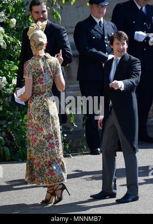 Chanteur James Blunt arrive avec sa femme Sofia Wellesley au château de Windsor pour le mariage du prince Harry et Meghan Markle. Banque D'Images