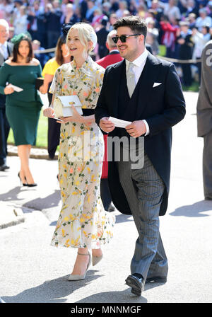 Marcus Mumford et Carey Mulligan arrivent à la Chapelle St George du château de Windsor pour le mariage de Meghan Markle et le prince Harry. Banque D'Images