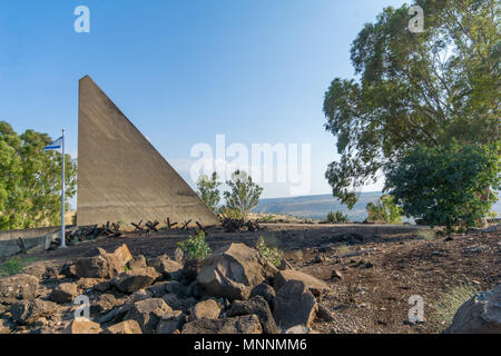 GADOT, ISRAËL - 14 MAI 2018 : mémorial pour les soldats de la Brigade Alexandroni (Golan), dans la région de Lookout Gadot, les pentes des hauteurs du Golan, dans le Nord Est Banque D'Images