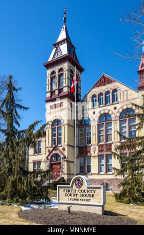 Palais de justice du comté de Perth, à Stratford, Ontario, Canada. Banque D'Images