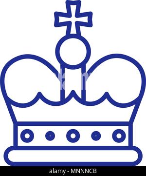 L'icône de la ligne de la couronne sur le blanc. Symbole Royal Illustration de Vecteur