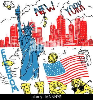 New York Amérique croquis format de fichier eps 8 Illustration de Vecteur