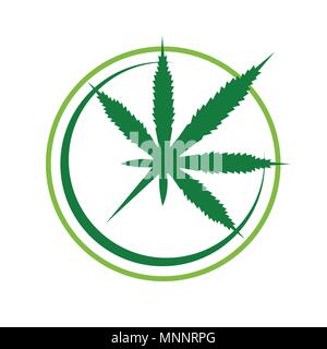 Cannabis simple symbole vecteur Compass Design Logo Graphique Illustration de Vecteur