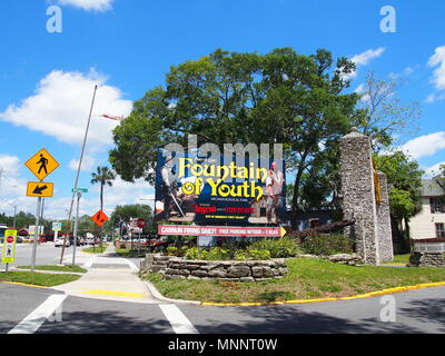 Fontaine de Jouvence entrée, St Augustine, Florida, USA, 2018, © Katharine Andriotis Banque D'Images