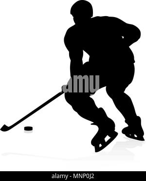 Joueur de Hockey sur glace d'ossature Illustration de Vecteur