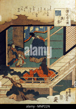 . Anglais : numéro d'Accession : 2008.70 L'artiste : Utagawa Kunisada Afficher Titre : La flûte (Yokobue) traduction(s) : Série Yokubue Titre : Illustrations de Genji Genji (Encens-k0 no zu) Suite Nom : Contes de Genji Date de création : ca. 1845 Médium : le bloc de hauteur : 10 in. Largeur : 7 1/4 in. Afficher Dimensions : 10 po. x 7 1/4 in. (25,4 cm x 18,42 cm) Editeur : Yamamotoya Heikichi Ligne de crédit : "cadeau du Capitaine George B. Powell, Jr., JAGC, USN' Label Copy : 'Kunisada, qui serait le principal artiste à publier imprime des caractères de l'élégant Inaka Genji, également produit illustrations Banque D'Images