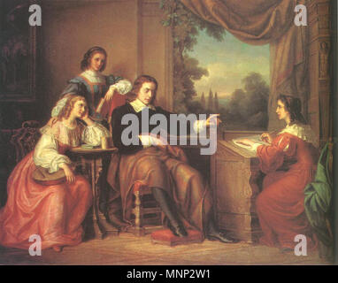 Le paradis perdu de Milton dicte à ses trois filles 1862. 947 Orlai-milton Banque D'Images