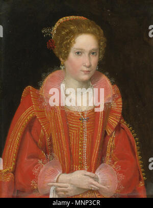 Portrait de femme, demi-longueur, vêtue de rose premier trimestre du 17ème siècle. 949 OTTAVIO MARIA LEONI ROME 1587 - 1630 PORTRAIT DE FEMME Banque D'Images