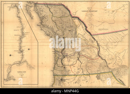 La carte du territoire de l'Orégon. La carte du territoire de l'Orégon par S. Ex. Ex. 1844. Expédition d'exploration des États-Unis ; Charles Wilkes 952 Pacific-Northwest Banque D'Images