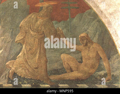 Création d'Adam entre 1432 et 1436. 957 Paolo Uccello - Création d'Adam - WGA23188 Banque D'Images