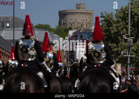 Windsor, Bershire, UK. 19 mai, 2018. Le château de Windsor est perçu au cours de la mariage du prince Harry et Meghan Markle. Crédit : Michael Candelori/ZUMA/Alamy Fil Live News Banque D'Images