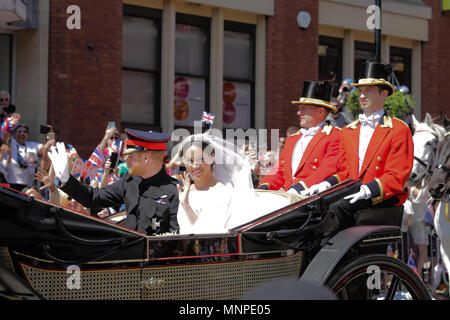 Windsor, Royaume-Uni, 19 mai 2018. Mariage Royal. Le mariage du Son Altesse Royale le prince Harry et Mme Meghan Markle, samedi 19 mai. Credit : Amanda rose/Alamy Live News Banque D'Images