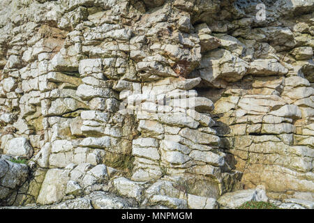 Surface de heavilly falaise maritime érodés dans rock couleurs brun-gris Banque D'Images