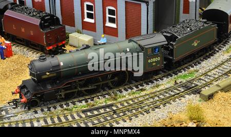 Un modèle d'une locomotive Gresley V2 Banque D'Images