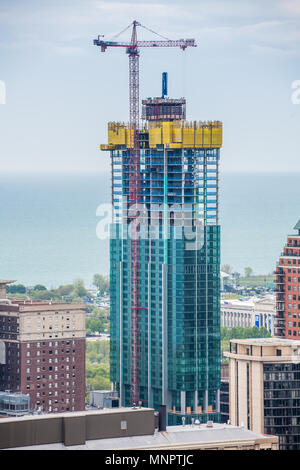 Des tours d'habitation en copropriété en construction dans le quartier sud du Loop Banque D'Images