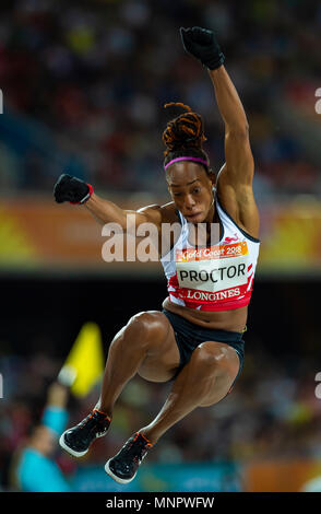 Saut en longueur femmes Jeux 2018 Final-Commonwealth Banque D'Images