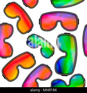 Les lunettes de ski d'hiver différents motif transparent Banque D'Images