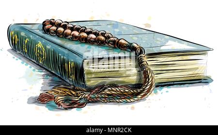 Livre saint du Coran Illustration de Vecteur
