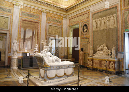 Bonaparte Borghèse paoline (Pauline Bonaparte) que Vénus Victrix par Antonio Canova à la Galleria Borghese (Galerie Borghèse) à Rome, Italie. Banque D'Images