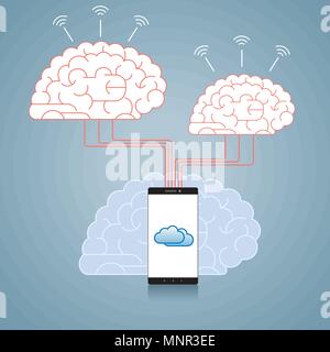 Grande idée, concept design concept de cloud computing. Illustration de Vecteur