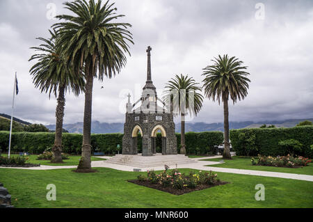 L'Akaroa War Memorial, Nouvelle-Zélande Banque D'Images