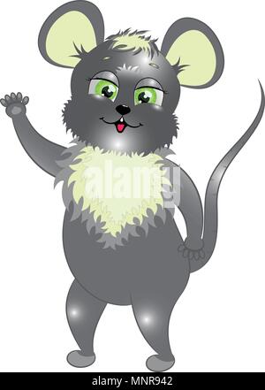 Peu de gris souris sweet cute vector illustration Illustration de Vecteur