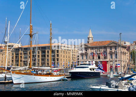 L'ancien hôtel de ville au vieux Port Vieux Port, Marseille, Bouches-du-Rhône, Provence-Alpes-Côte d'Azur, France Sud, France, Europe Banque D'Images