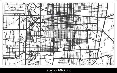 Springfield USA Plan de ville en style rétro. Une carte de Noël. Vector Illustration. Illustration de Vecteur