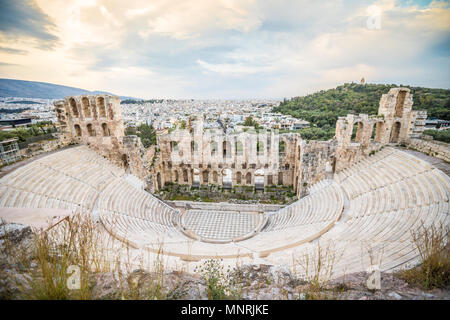 Dans l'amphithéâtre Acropole à Athènes Grèce Banque D'Images