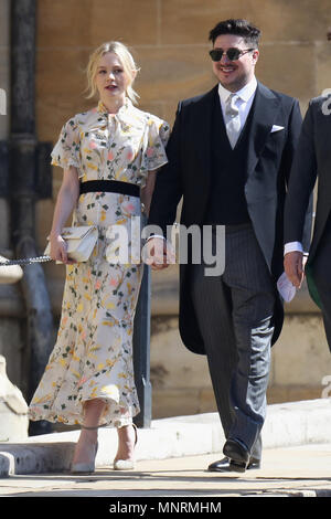 Marcus Mumford et Carey Mulligan arrivent à la Chapelle St George du château de Windsor pour le mariage de Meghan Markle et le prince Harry. Banque D'Images