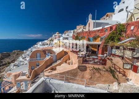 Belle vue panoramique sur Santorin en Grèce Banque D'Images