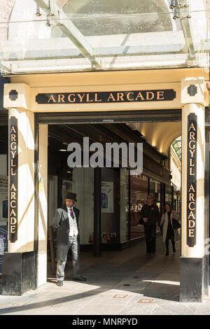 L'Argyll Arcade entrée, Glasgow, Écosse, Royaume-Uni Banque D'Images