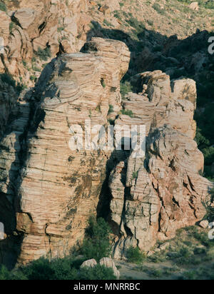 Lits de grès, Calico Hills, Red Rock Canyon National Conservation Area, Las Vegas, Nevada Banque D'Images