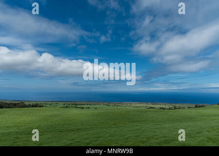 Vue panoramique sur la côte Kohala sur la grande île d'Hawaii prises plus haute altitude Banque D'Images