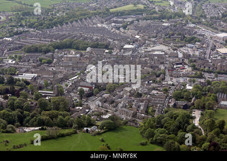 Vue aérienne du centre-ville de Skipton, Yorkshire du Nord, Royaume-Uni Banque D'Images