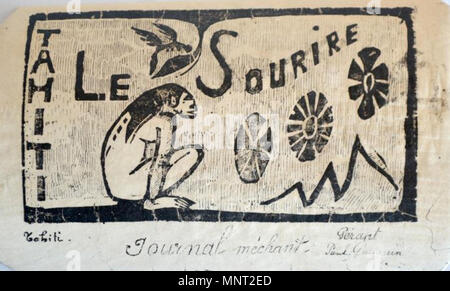 Titre français : "pour le sourire de la tête' de 'Le Sourire' (singe) entre 1899 et 1900. 965 Paul Gauguin - Chef pièce pour "le Sourire" (singe) - 1899-1900 Banque D'Images